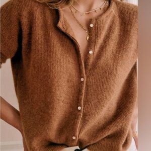 Sezane Gaspard Cardigan - Camel
